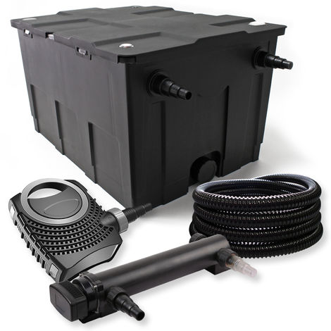 SunSun 1-Kammer Filter Set 60000l mit 18W UVC 3er Teich Klärer NEO7000 50W Pumpe und Schlauch