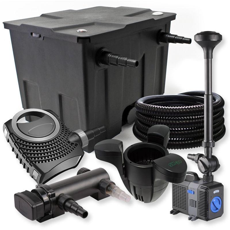 

Wiltec - SunSun 1 cámara 12000l 18W UV Clarificador neo7000 50W Bomba Manguera Fuente Skimmer jardin
