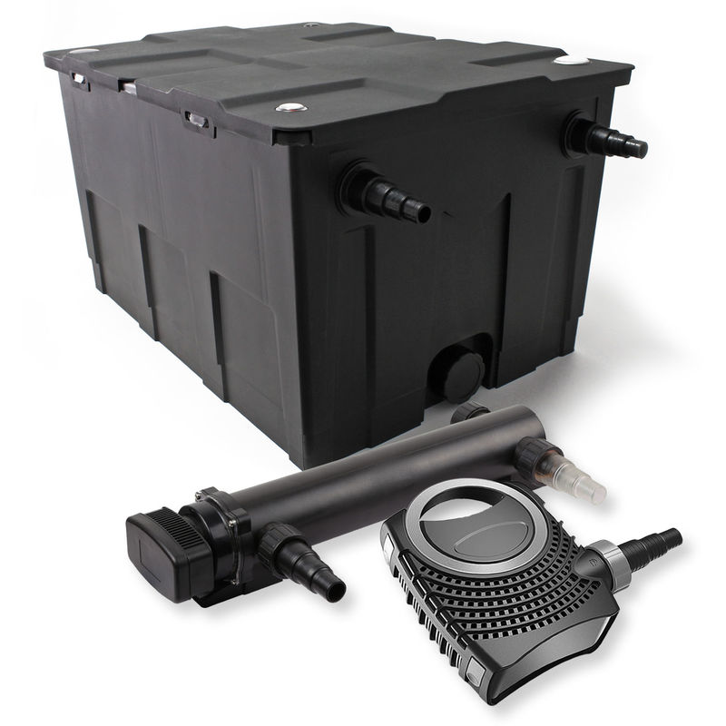 

Wiltec - SunSun 1 cámara filtro Set 60.000l 36W UVC 3 Clarificador NEO10000 80W Bomba jardin