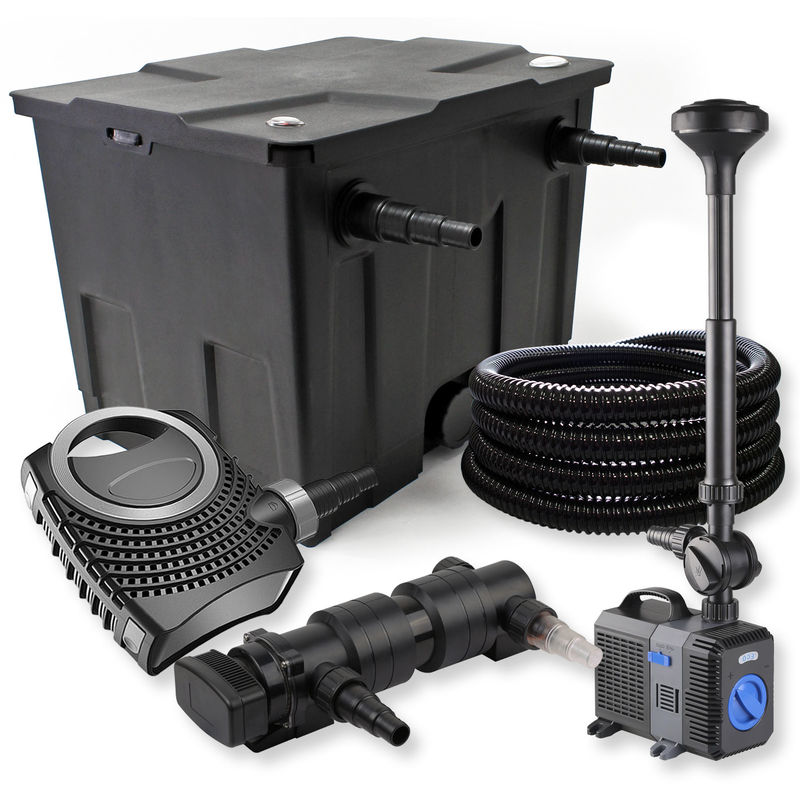 

Wiltec - SunSun 1 Filtro Cámara 12000l 18W UVC Clarificador NEO7000 50W Bomba Fuente Manguera jardin
