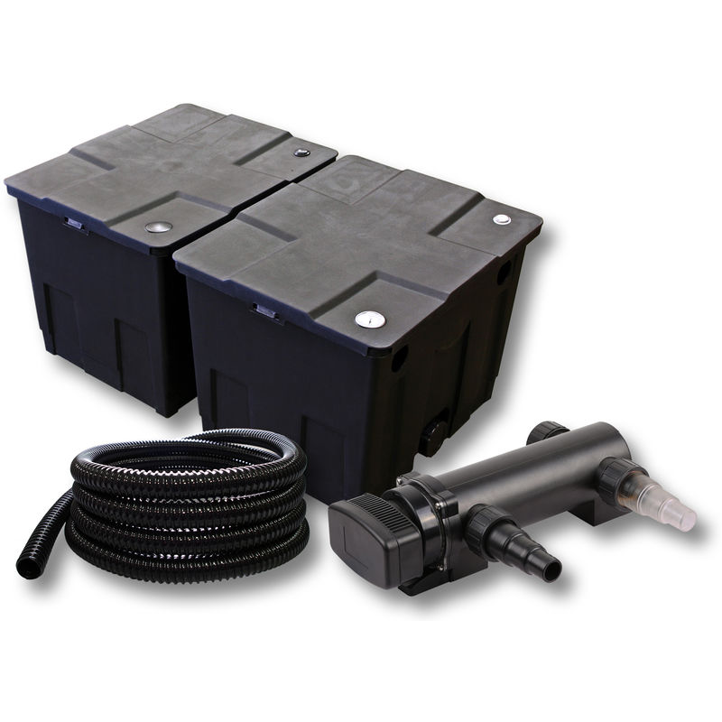 

SunSun 2 cámara filtro para 60.000l Estanque con 18W UVC 3 Clarificador y 5m manguera jardin