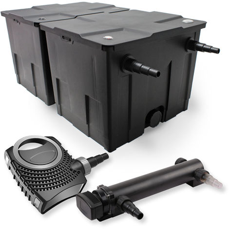 SunSun 2 de cámara filtro Set 60.000 l 24W UVC 3 Clarificador neo8000 70W Bomba jardin