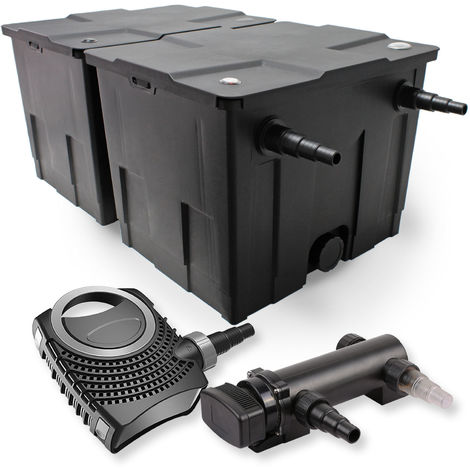 SunSun 2 de cámara filtro Set 60000l 18W UVC 6 Clarificador neo7000 50W Bomba jardin