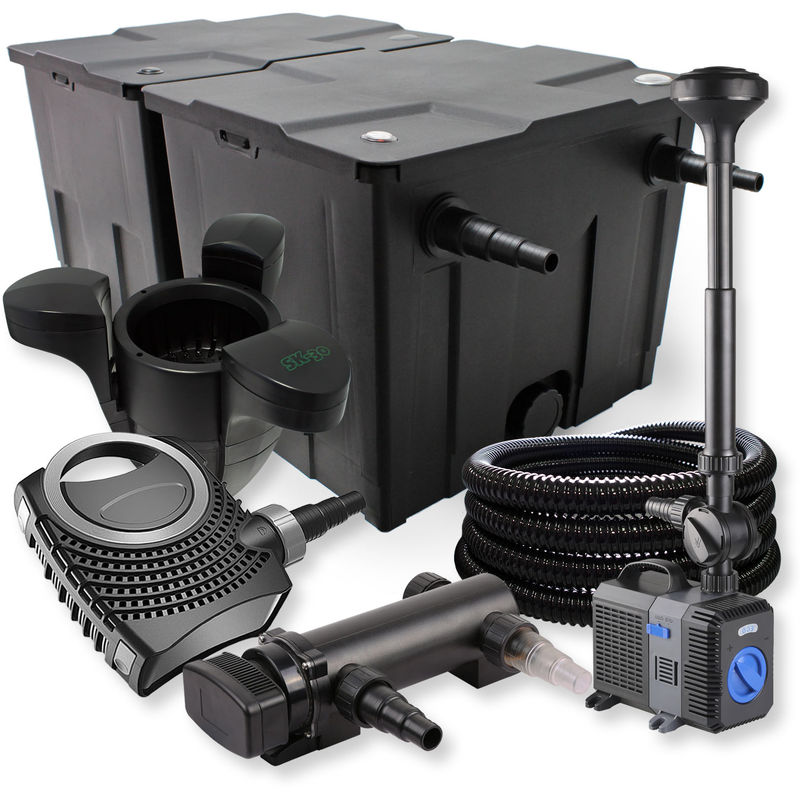 

Wiltec - SunSun 2 Cámara 60000l 18W UVC Clarificador neo8000 70W Bomba Manguera Fuente Skimmer Jardin