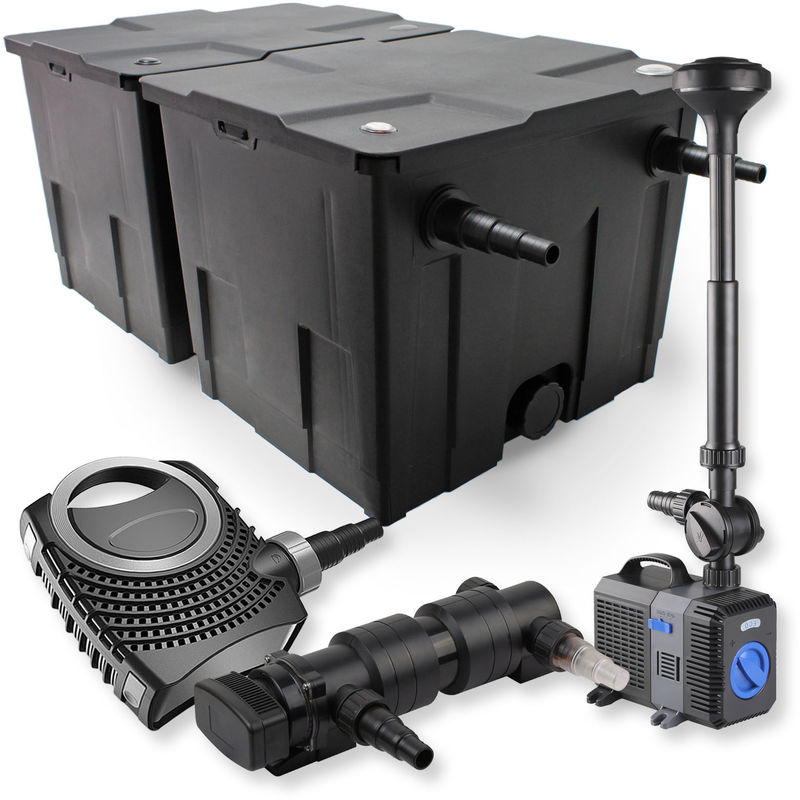

Wiltec - SunSun 2 de cámara filtro Set 60000l 18W UVC Clarificador neo7000 50W Bomba Fuente Jardin