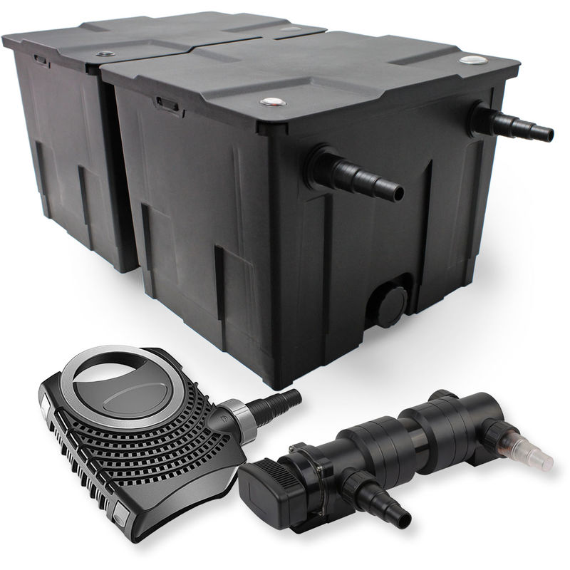

SunSun 2 de cámara filtro Set 60.000 l 24W UVC 6 Clarificador neo8000 70W Bomba jardin