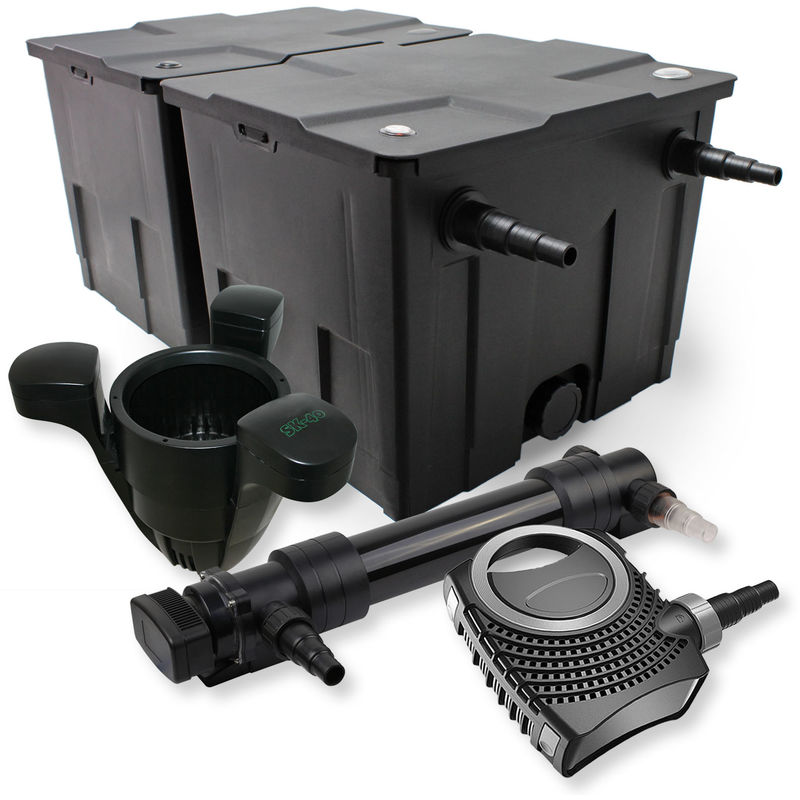 

Wiltec - SunSun 2 de cámara filtro Set 60.000l 36W UVC 6 Clarificador neo8000 70W Bomba Skimmer jardin