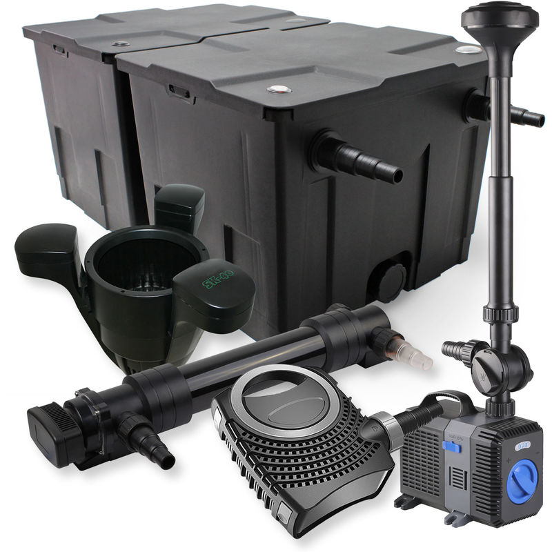 

Wiltec - SunSun 2 de cámara filtro Set 60000l 36W UVC Clarificador neo10000 80W Bomba Fuente Skimmer Jardin