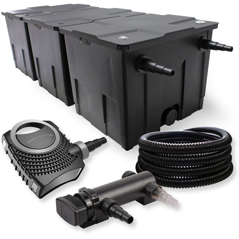 

Wiltec - SunSun 3-Cámaras Filtro 90000l 72W UVC 6. Clarificador NEO7000 50W bomba skimmer jardin