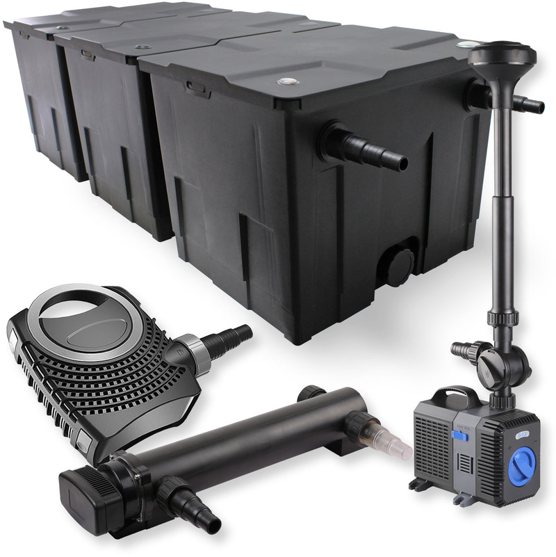

Wiltec - SunSun 3-Cámaras Filtro 90000l 24W UVC Clarificador NEO8000 70W Bomba Fuente jardin