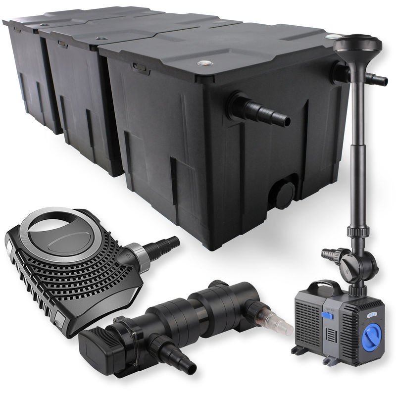 

Wiltec - SunSun 3 Cámaras Filtro 90000l 18W UVC Clarificador NEO8000 70W Bomba Fuente jardin