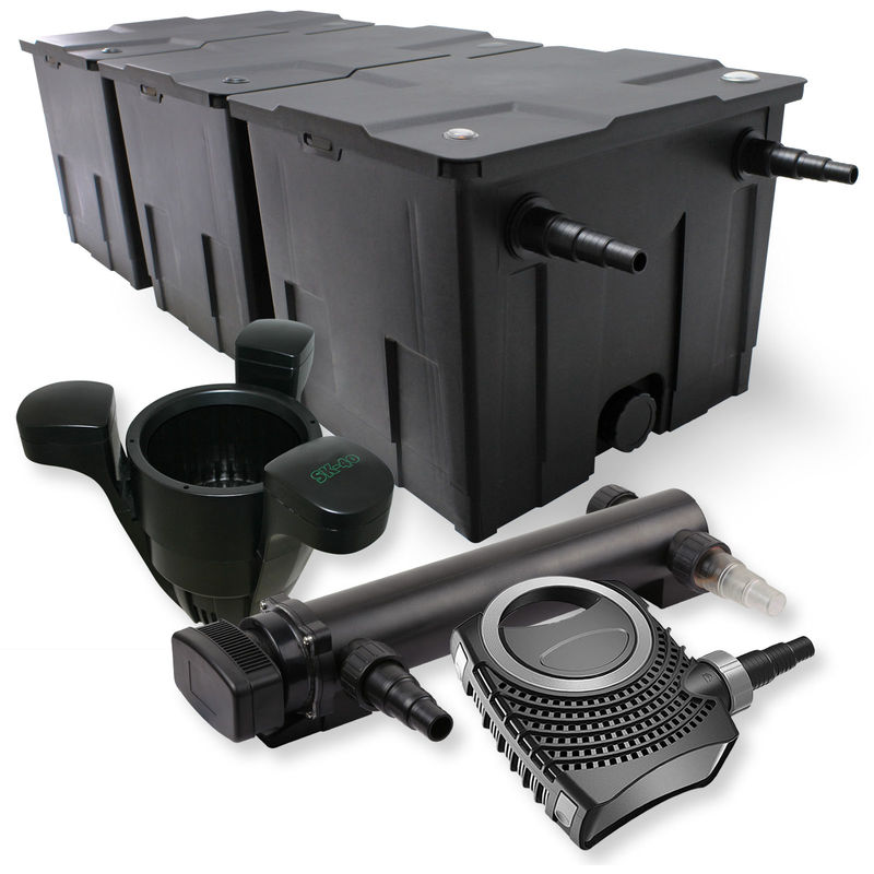 

Wiltec - SunSun 3 Cámaras Filtro 90000l 36W UVC 3 Clarificador NEO8000 70W Bomba Skimmer jardin