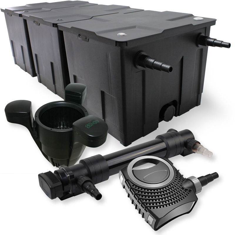 

Wiltec - SunSun 3 Cámaras Filtro 90000l 36W UVC 6 Clarificador NEO10000 80W Bomba Skimmer jardin