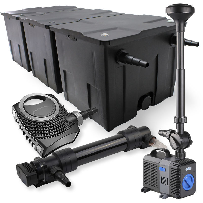 

Wiltec - SunSun 3 Cámaras Filtro 90000l 36W UVC Clarificador NEO10000 80W Bomba Fuente jardin