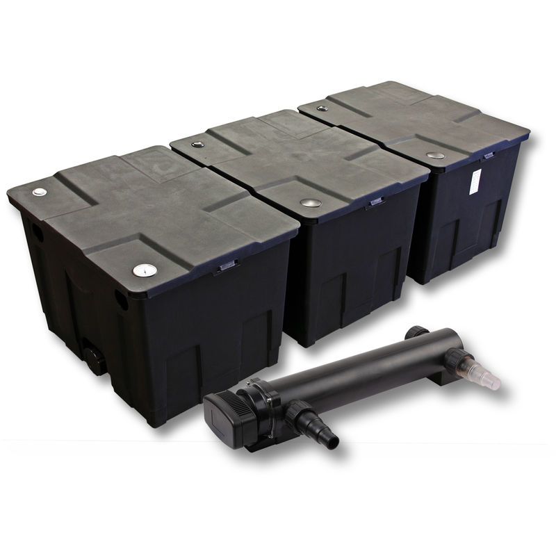 

Wiltec - SunSun 3 Cámaras Juego de filtros para 90000l Estanque con 24W UVC 3 Clarificador Jardin