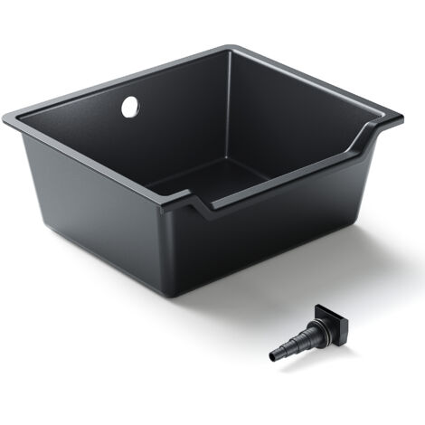 Wiltec – Bac pour cascade 60L – Plastique renforcé fibre de verre – Enrichissement en oxygène – Pour étangs et cours d'eau