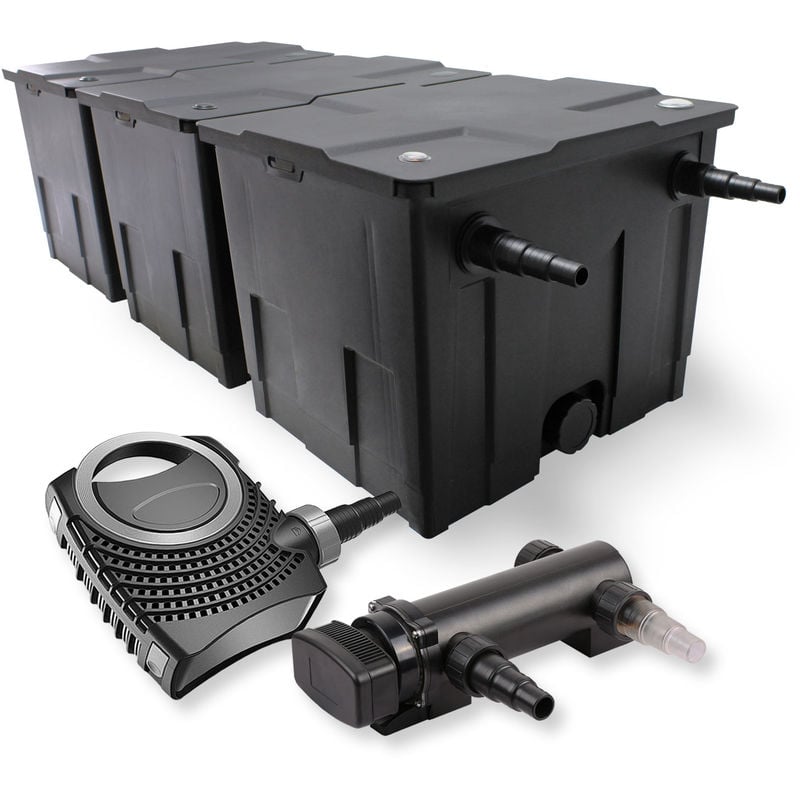 

Wiltec - SunSun Cámara 3 Filtro Set 90000l 18W UVC 3er Clarificador NEO7000 50W Bomba Jardin