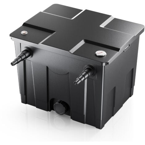 SunSun CBF-350 Filtre Biologique de Bassin ou d’étang 1 chambre - 415 x 515 x 395 mm - capacité max 12000 l / débit 8000 l/h - raccords Ø 20 mm, Ø 40 mm - Filtration eau à grand débit