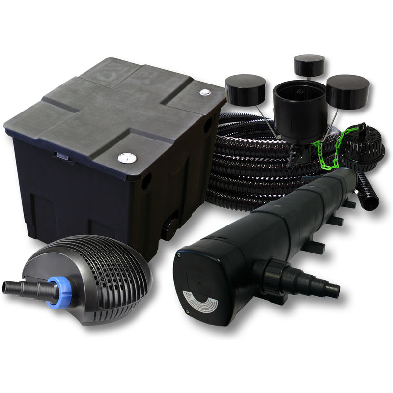 

Wiltec - SunSun filtro 12.000l Estanque con 72W Clarificador CTF Eco Bomba con 40W 25m tubo Skimmer CSP 250