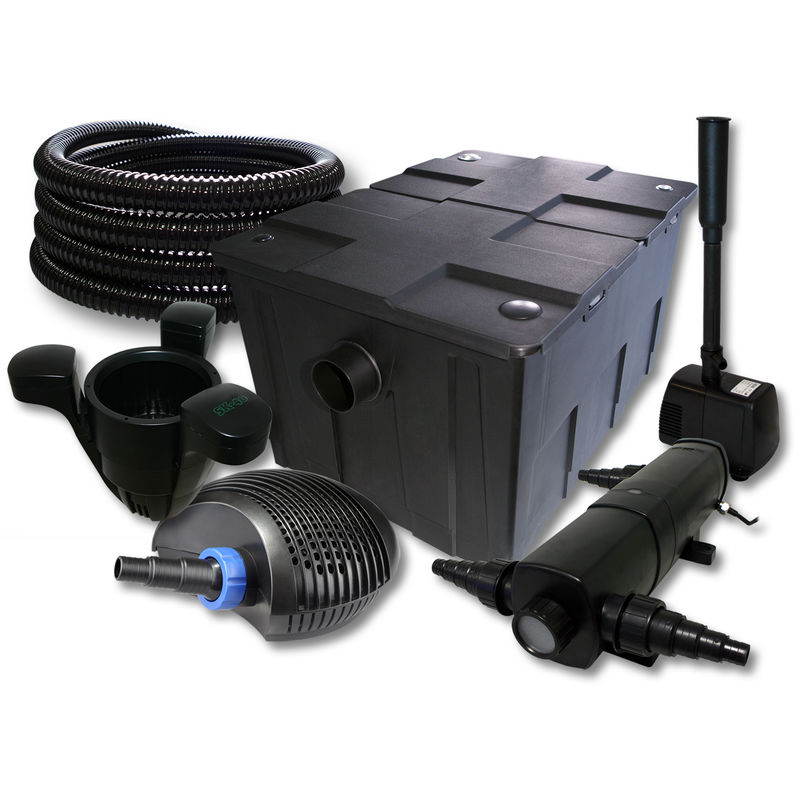 

Wiltec - SUNSUN filtro 60000l Estanque 18W Clarificador 40W ECO Bomba 25m Manguera Skimmer fuente jardin