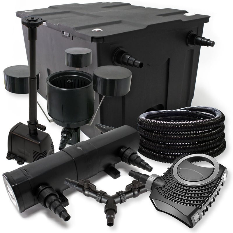 

Wiltec - SUNSUN filtro 60000l Estanque 18W clarificador neo10000 80W Bomba 25m Manguera Skimmer fuente jardin