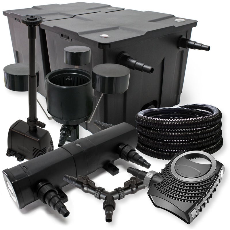

Wiltec - SunSun filtro 60000l Estanque 24 W Clarificador neo8000 70W Bomba 25m Manguera Skimmer fuente jardin
