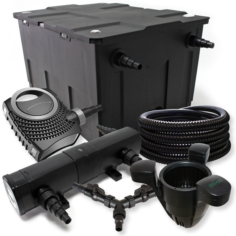 

Wiltec - SUNSUN filtro 60000l Estanque 24W Clarificador neo8000 70W Bomba 25m Manguera Skimmer SK40