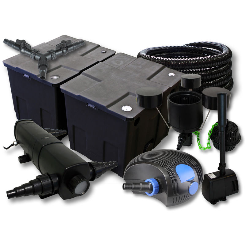 

Wiltec - SunSun filtro 60000l Estanque con 18W Clarificador 100W ECO Bomba 25m Manguera Skimmer fuente jardin