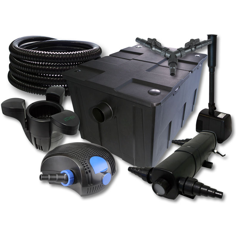 

Wiltec - SUNSUN filtro 60000l Estanque con 36W Clarificador 100W ECO Bomba 25m Manguera Skimmer fuente jardin