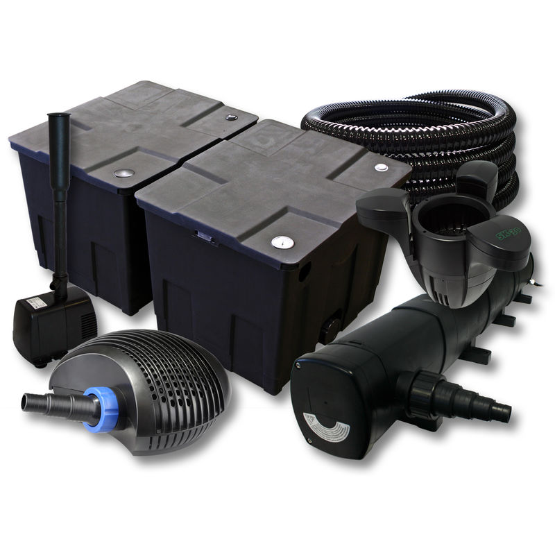 

Wiltec - SunSun filtro 60000l Estanque con 72W Clarificador 40W ECO Bomba 25m Manguera Skimmer fuente jardin