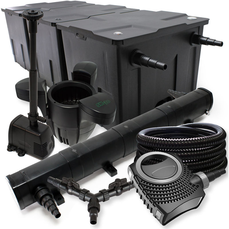 

Wiltec - SunSun filtro 90000l Estanque 72W clarificador neo8000 70W Bomba 25m tubo Skimmer fuente jardin