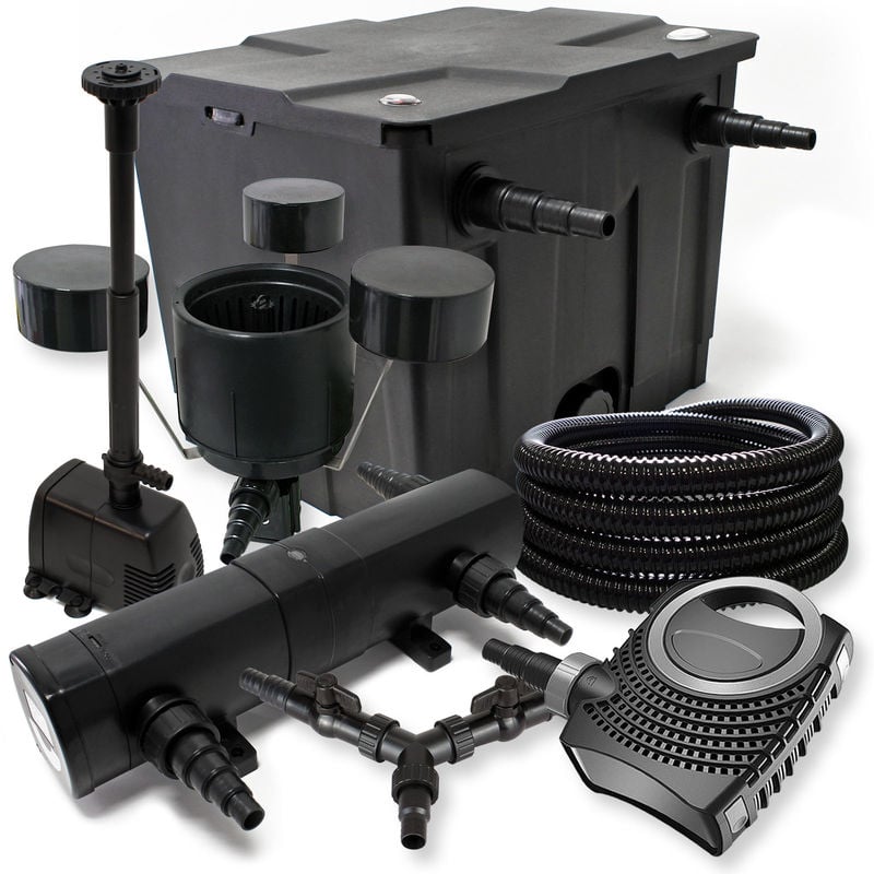 

Wiltec - SunSun Filtro estanques 12000L 24W Clarificador neo8000 70W bomba 25m tubo skimmer csp250 fuente