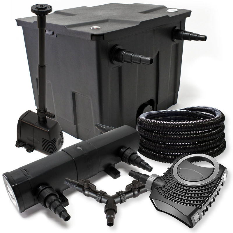

Wiltec - SunSun filtro para 12.000l Estanque 18W Clarificador neo8000 70W Bomba 25m tubo funente