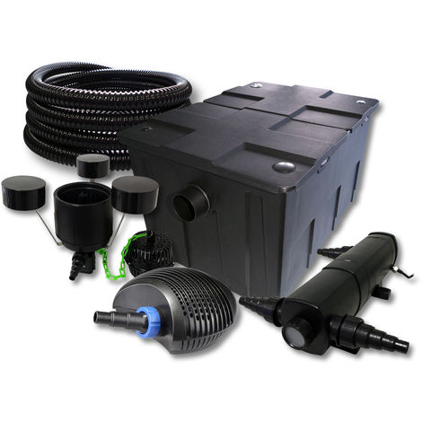 SUNSUN Filtro para 60000l Estanque 24W Clarificador 40W ECO Bomba 25m Manguera Skimmer jardin