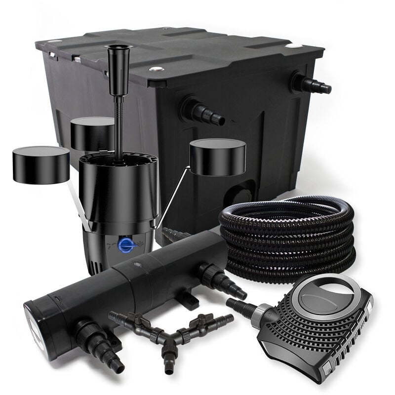 

Wiltec - SUNSUN Filtro para 60000l Estanque 24W Clarificador neo8000 70W Bomba 25m Manguera Skimmer jardin
