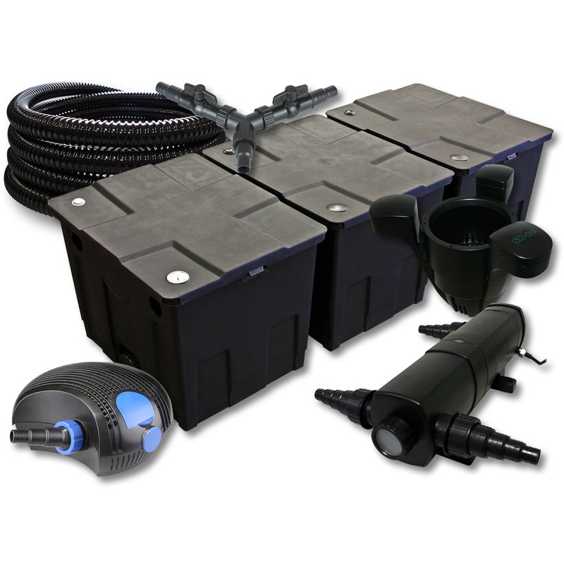 

SunSun filtro para 90000l Estanque 24W clarificador y 100W ECO Bomba 25m Manguera Skimmer SK40