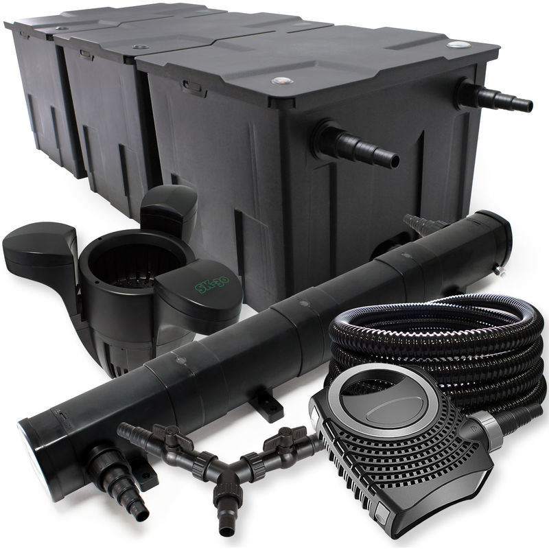 

Wiltec - SunSun filtro para 90000l Estanque 72W clarificador neo8000 70W Bomba 25m Manguera Skimmer SK30