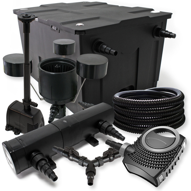 

Wiltec - SunSun Set Filtro 60000l Estanque 24W Clarificador NEO10000 80W Bomba 25m Tubo Skimmer Bomba Fuente