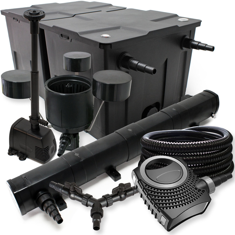 

SunSun Filtro Set 60000l Estanque 72W Clarificador NEO8000 70W Bomba 25m Tubo Skimmer Bomba Fuente