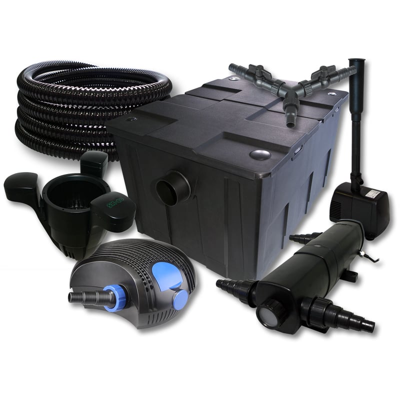 

Wiltec - SunSun Filtro Set 60000l Estanque 36W Clarificador 100W Bomba 25m Tubo Skimmer Bomba Fuente jardin