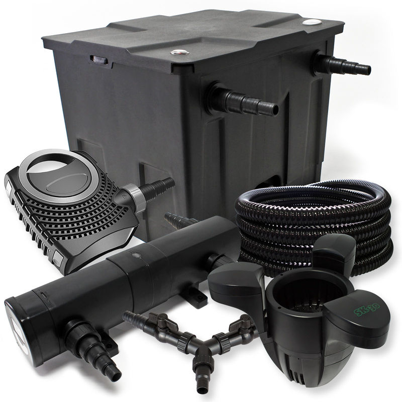 

Wiltec - SunSun filtros 12.000l Estanque 36W Clarificador neo8000 70W Bomba 25m tubo Skimmer SK30