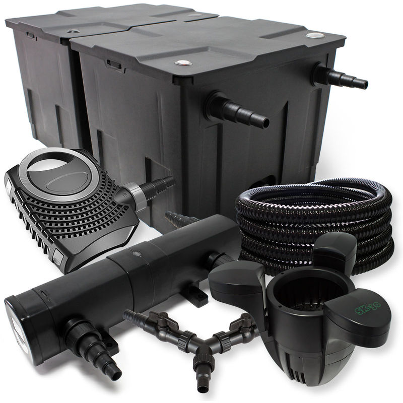 

SUNSUN filtros para 60.000l Estanque 24W Clarificador neo8000 70W Bomba 25m Manguera Skimmer SK30