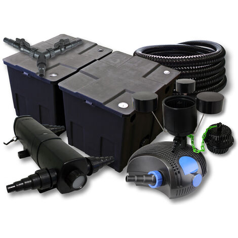 SUNSUN filtros para 60.000l Estanque con 18W Clarificador y 100W ECO Bomba 25m Manguera Skimmer