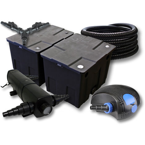 SUNSUN filtros para 60.000l Estanque con 18W Clarificador y 100W ECO Bomba Manguera de 25m