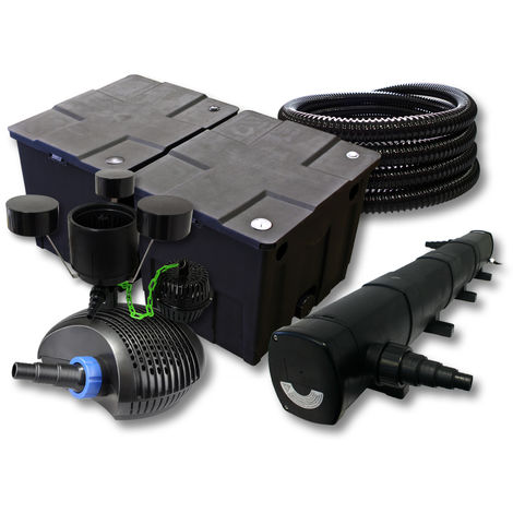 SUNSUN filtros para 60.000l Estanque con 72W Clarificador y 40W ECO Bomba 25m Manguera Skimmer