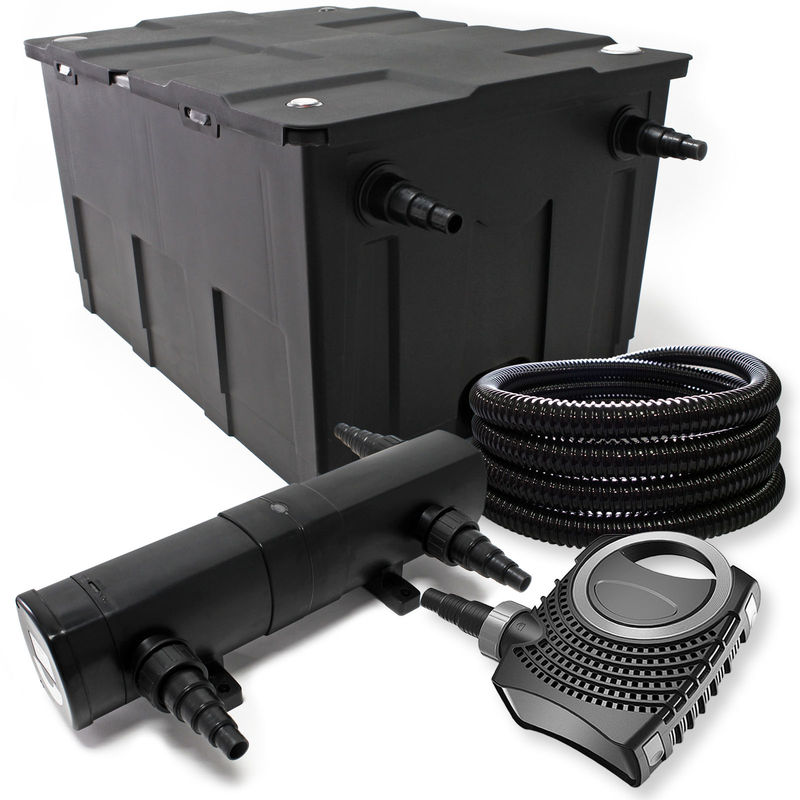 

Wiltec - SunSun filtros para estanque bio 60.000l 18W UVC clarificador 80W Bomba manguera fuente Bomba jardin