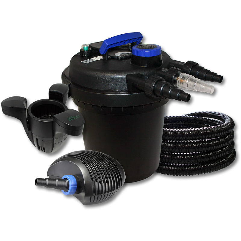 

Wiltec - SunSun Kit filtro presión estanque 10000L 11W UVC 40W ECO Bomba 25m tubo Skimmer SK30 jardin