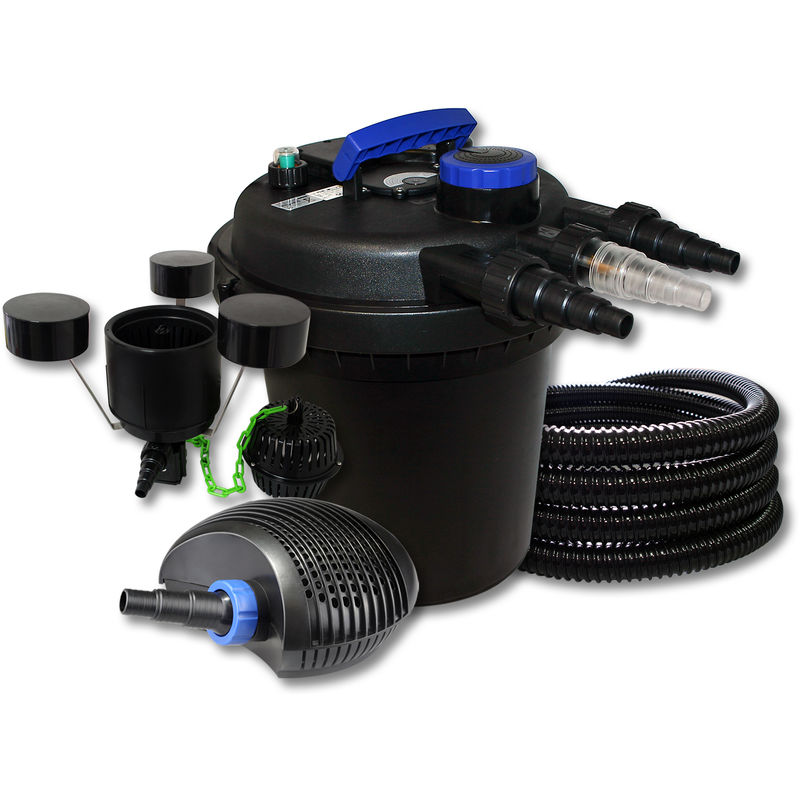 

Wiltec - SunSun Kit filtro presión estanques 10000L 11W UVC 40W ECO Bomba 25m Manguera Skimmer CSP 250 jardin
