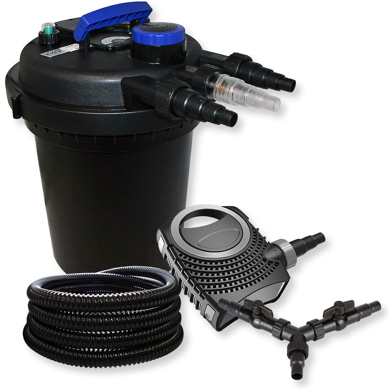 

Wiltec - SunSun Kit Filtro Presiòn 10000L 11W UVC clarificador neo10000 80W Bomba tubo 25m