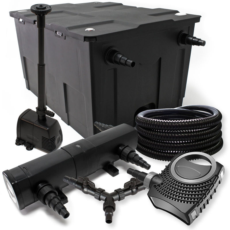 

Wiltec - SUNSUN Juego de filtros 60000l Estanque 18 W Clarificador neo1 0000 80 W Bomba 25 m Manguera fuente